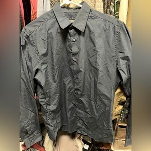 H&M navy button up easy iron